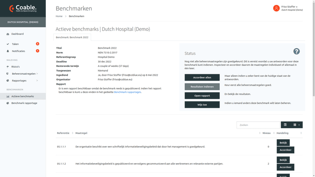Deelname aan een benchmark