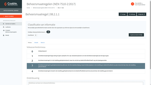 Evaluatie volwassenheidsniveaus